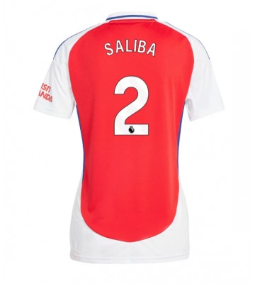 Arsenal William Saliba #2 Primera Equipación Mujer 2024-25 Manga Corta